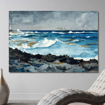 Riva E Surf A Nassau Winslow Homer quadro stampato su tela