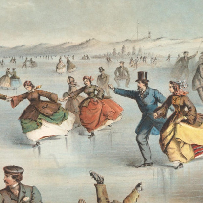 Patinando En Central Park Nueva York Winslow Homer cuadro en lienzo