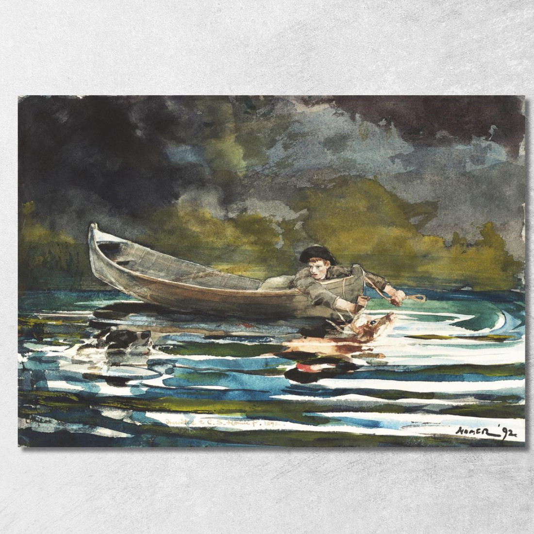Schizzo Per Segugio E Cacciatore Winslow Homer quadro stampato su tela