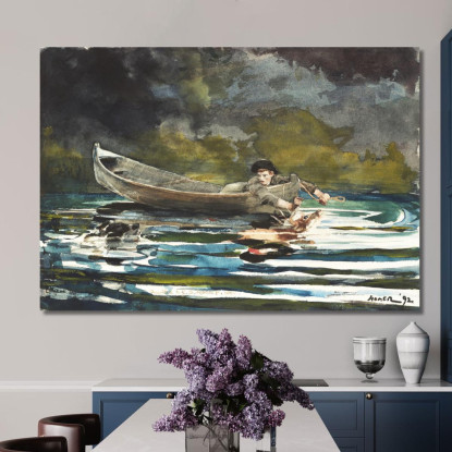 Schizzo Per Segugio E Cacciatore Winslow Homer quadro stampato su tela