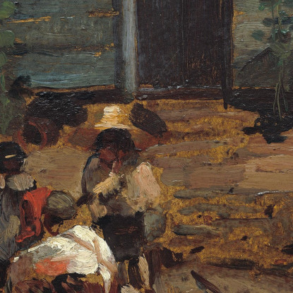 Schizzo Di Un Cortile Cottage Winslow Homer quadro stampato su tela