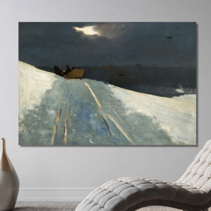Corsa In Slitta Winslow Homer quadro stampato su tela