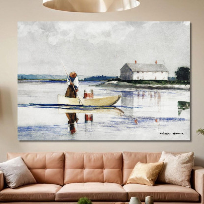 Anguilles Harponneuses Winslow Homer tableau impression sur toile