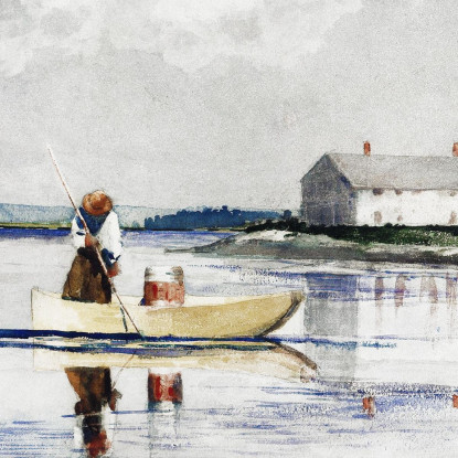Aale Aufspießen Winslow Homer drucken auf leinwand