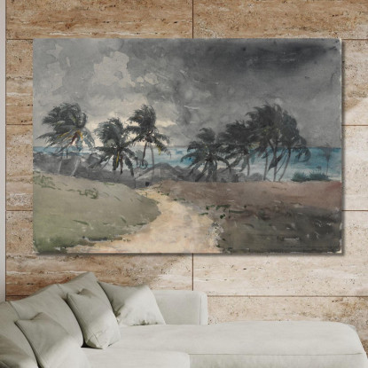 TempestaﾠBahamas Winslow Homer quadro stampato su tela