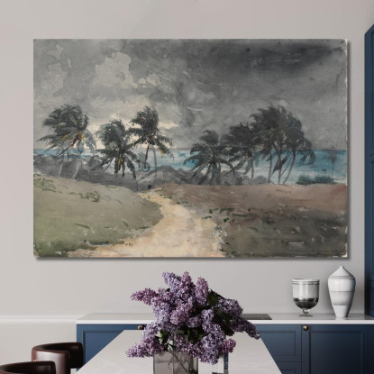 TempestaﾠBahamas Winslow Homer quadro stampato su tela