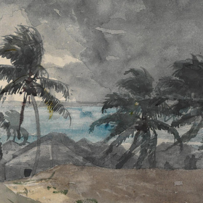 TempestaﾠBahamas Winslow Homer quadro stampato su tela