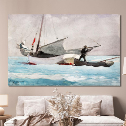 Stowing Sail Winslow Homer canvas print