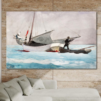 Stowing Sail Winslow Homer canvas print
