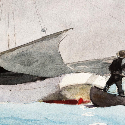 Stowing Sail Winslow Homer canvas print