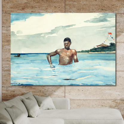 Il Bagnante Winslow Homer quadro stampato su tela