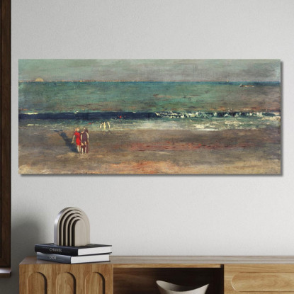 La Spiaggia Nel Tardo Pomeriggio Winslow Homer quadro stampato su tela