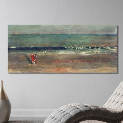 La Spiaggia Nel Tardo Pomeriggio Winslow Homer quadro stampato su tela