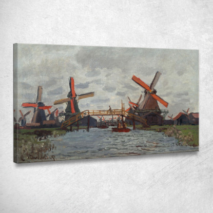 Mulini A Vento Vicino A Zaandam 1871 Claude Monet mnt115 quadro stampato su tela