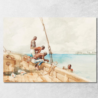 Die Conch Divers Winslow Homer drucken auf leinwand