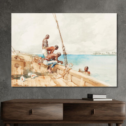 Les Plongeurs De Conques Winslow Homer tableau impression sur toile