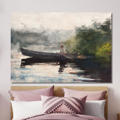 Das Tagesende In Den Adirondacks Winslow Homer drucken auf leinwand