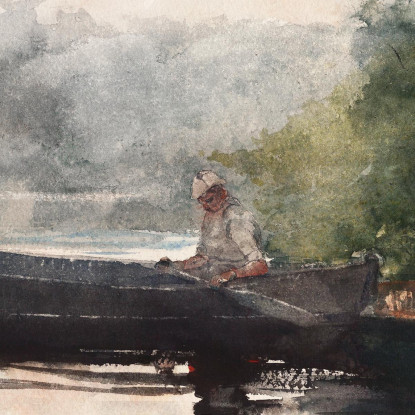 Das Tagesende In Den Adirondacks Winslow Homer drucken auf leinwand