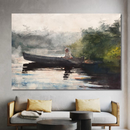 Das Tagesende In Den Adirondacks Winslow Homer drucken auf leinwand