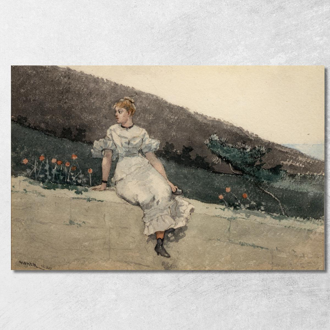 Die Gartenmauer Winslow Homer drucken auf leinwand