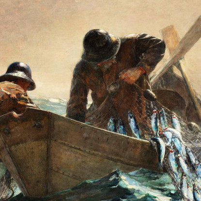 Das Heringsnetz Winslow Homer drucken auf leinwand