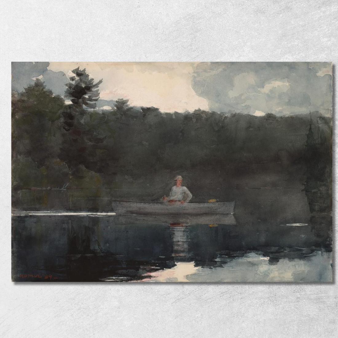 Der Einsame Fischer Winslow Homer drucken auf leinwand
