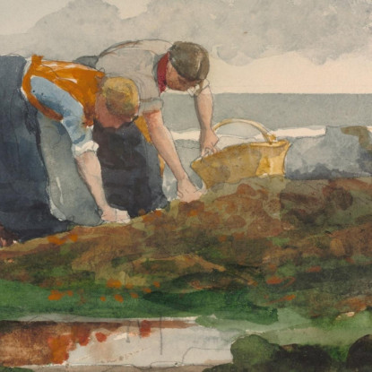 Die Muschelsammler Winslow Homer drucken auf leinwand