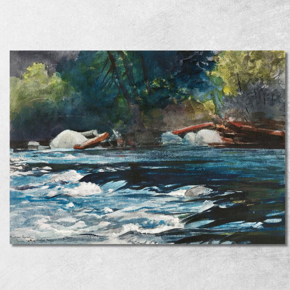 The Rapids Hudson River Adirondacks Winslow Homer canvas print