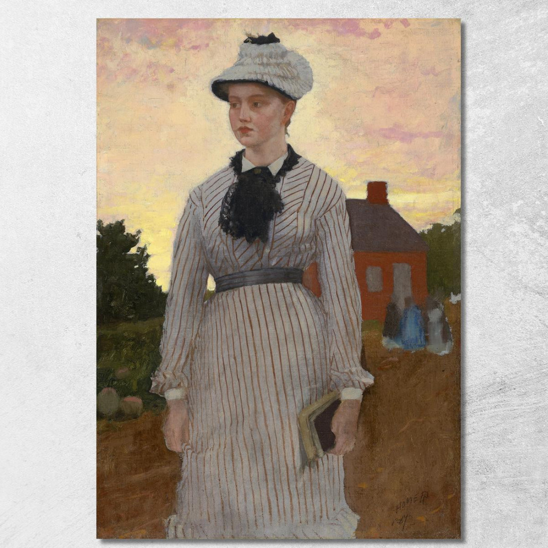 Das Rote Schulhaus Winslow Homer drucken auf leinwand