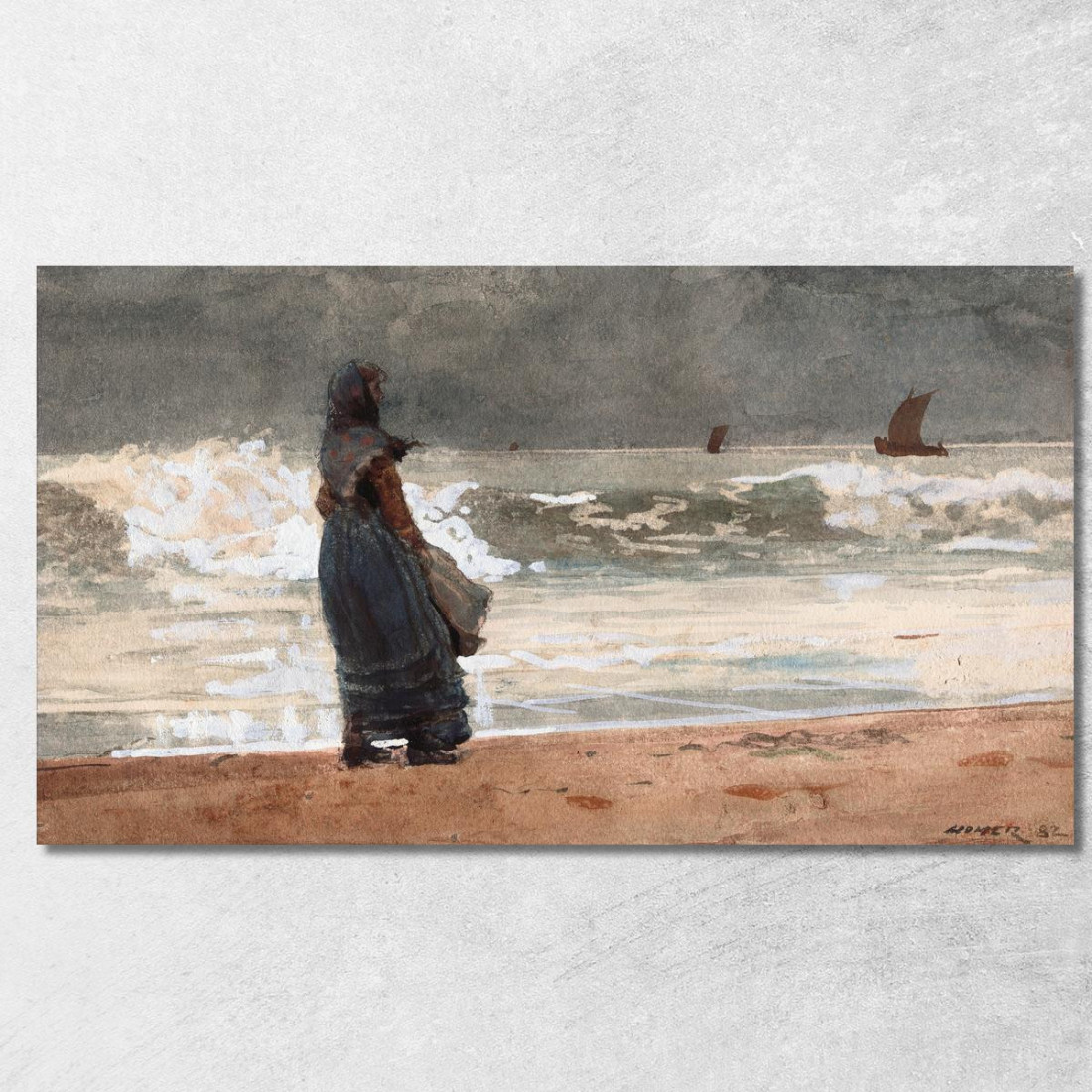 L'Osservatore Tynemouth Winslow Homer quadro stampato su tela