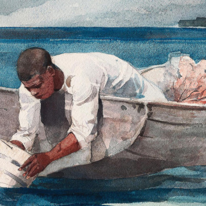 El Abanico De Agua Winslow Homer cuadro en lienzo