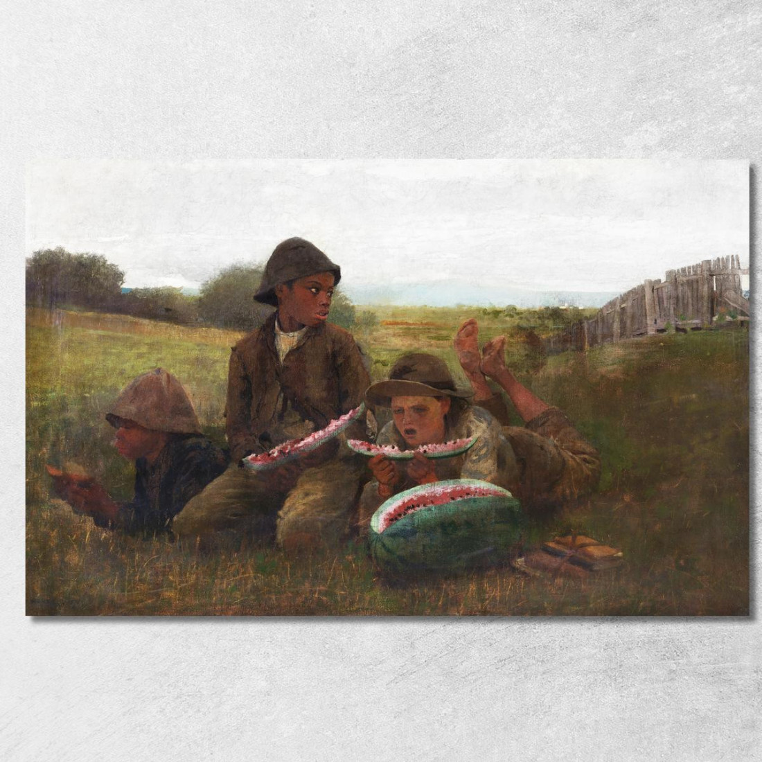 Die Watermelon Boys Winslow Homer drucken auf leinwand