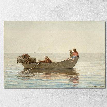 Drei Jungen In Einem Dory Mit Hummerkörben Winslow Homer drucken auf leinwand