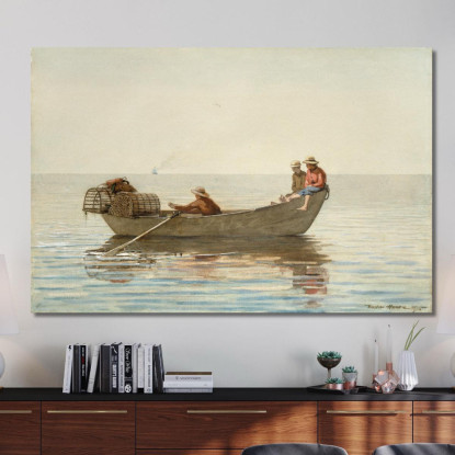 Trois Garçons Dans Un Doris Avec Des Casiers À Homard Winslow Homer tableau impression sur toile