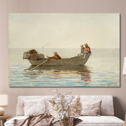 Tre Ragazzi In Un Dory Con Nasse Per Aragosta Winslow Homer quadro stampato su tela