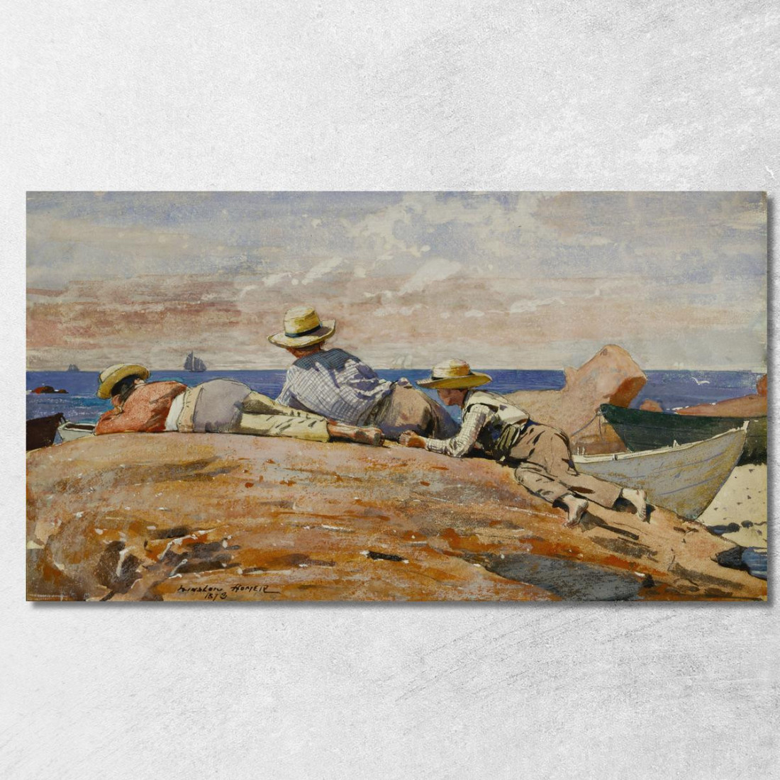 Drei Jungen Am Ufer Winslow Homer drucken auf leinwand