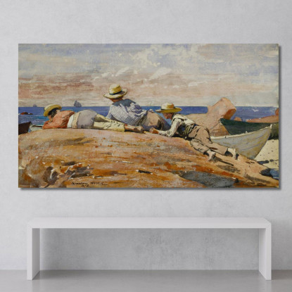 Trois Garçons Sur Le Rivage Winslow Homer tableau impression sur toile