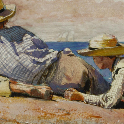 Drei Jungen Am Ufer Winslow Homer drucken auf leinwand