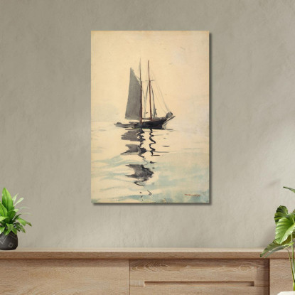Zweimastschoner Mit Dory Winslow Homer drucken auf leinwand