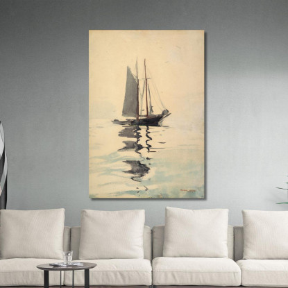 Zweimastschoner Mit Dory Winslow Homer drucken auf leinwand