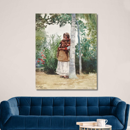Sotto Una Palma Winslow Homer quadro stampato su tela