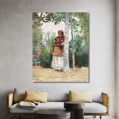 Sotto Una Palma Winslow Homer quadro stampato su tela