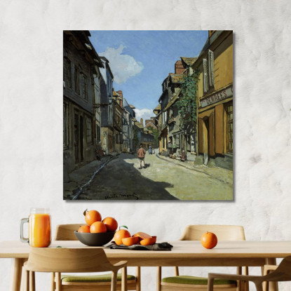 Rue De La Bavole Honfleur Claude Monet mnt123 quadro stampato su tela