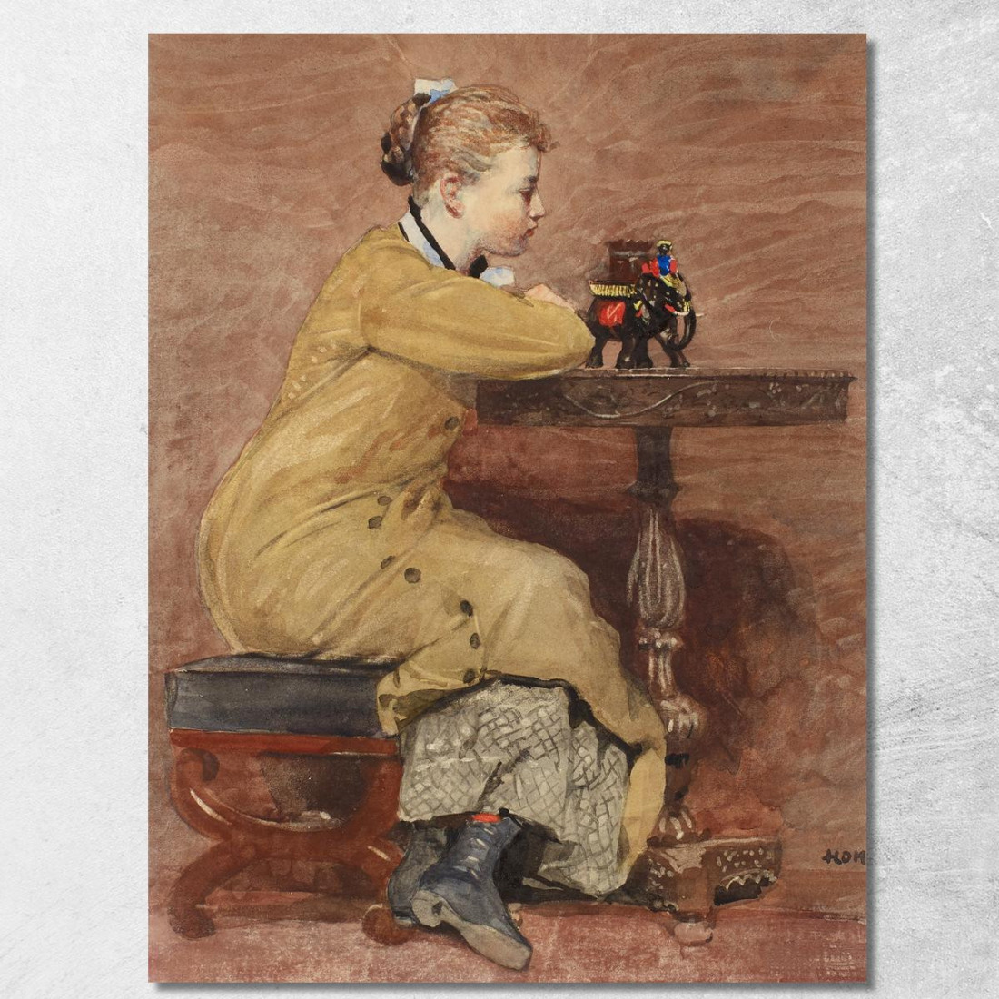 Frau Und Elefant Winslow Homer drucken auf leinwand