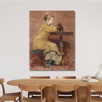 Frau Und Elefant Winslow Homer drucken auf leinwand