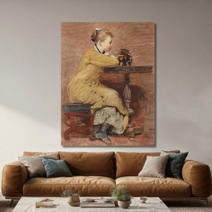 Donna Ed Elefante Winslow Homer quadro stampato su tela