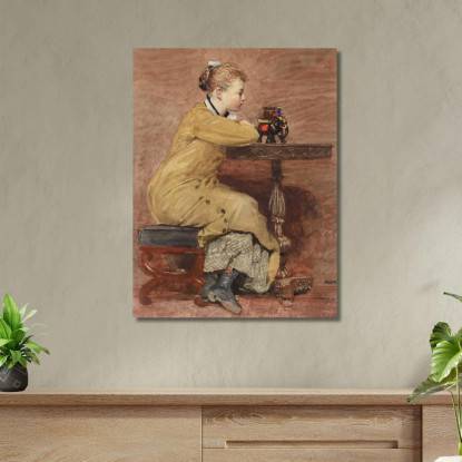 Frau Und Elefant Winslow Homer drucken auf leinwand