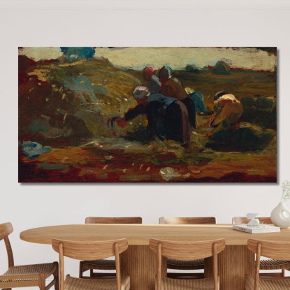 Donne Che Lavorano In Un Campo Winslow Homer quadro stampato su tela
