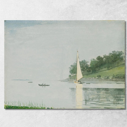 Yacht Dans Une Crique De Gloucester Winslow Homer tableau impression sur toile