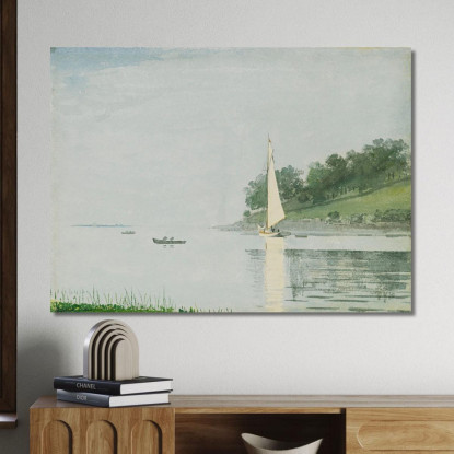 Yacht Dans Une Crique De Gloucester Winslow Homer tableau impression sur toile